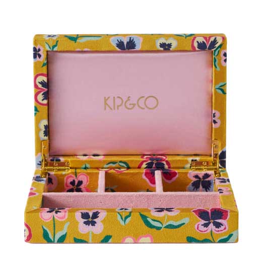 Kip&Co Pretty Pansy Velvet Jewellery Box Small Small